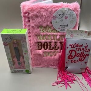 Dolly Parton Glass Ornament Fuzzy Journal Cup Cozzee All 3 Dolly Bundle